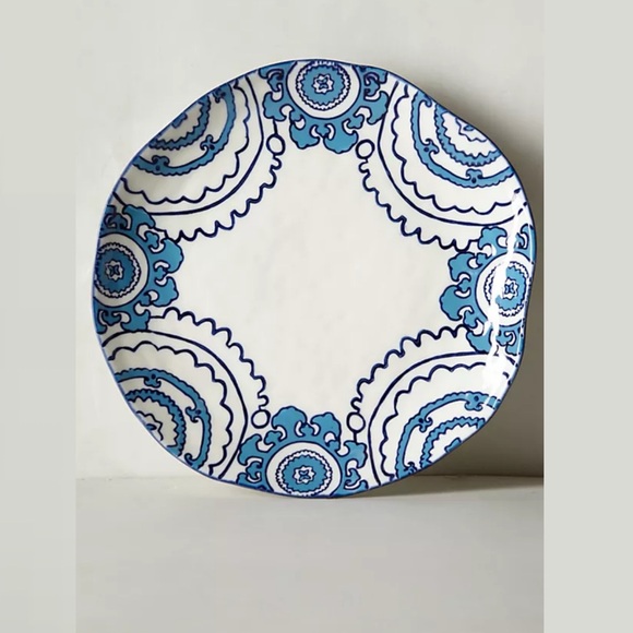 Anthropologie Rare Gloriosa Dark Blue Dinner Plates SET OF 2 - Picture 1 of 4